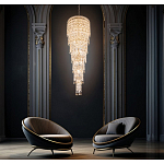 Люстра многоярусная каскадная с хрустальными подвесками Roul Crystal Light варинант исполнения - 8 | Loft Concept в Перми