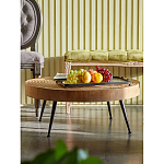 Журнальный столик с круглой фактурной столешницей из натурального дерева Vortex варинант исполнения - 4 | Loft Concept в Перми