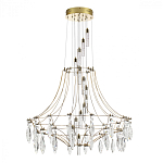 Люстра подвесная из металла с хрустальными прозрачными подвесками Quasar 81 варинант исполнения - 2 | Loft Concept в Перми