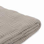 Плед из хлопка рельефной вязки бежево-серого цвета Waffle Comfort варинант исполнения - 2 | Loft Concept в Перми