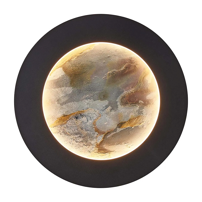 Бра в форме диска черного цвета Borders of Black Черный в Перми | Loft Concept 