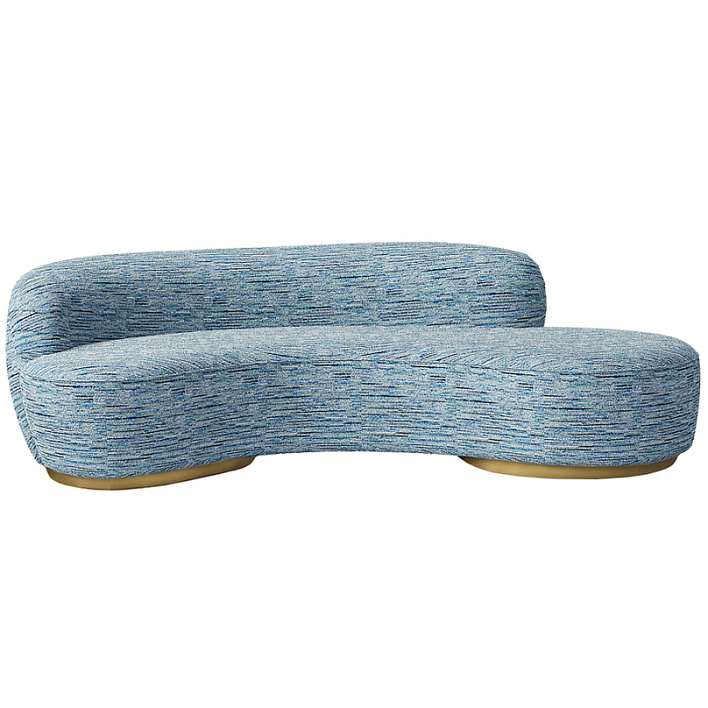 Диван Gold River Голубой Белый Латунь в Перми | Loft Concept 