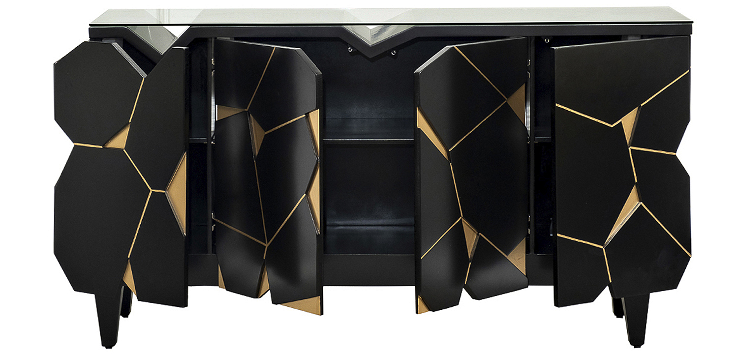 Комод геометрический декор Mosaik Chest of drawers Черный Комод геометрический декор Mosaik Chest of drawers Черный - Loft-Concept в Перми