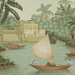 Обои ручная роспись River Scenes of Bengal Verdoyant варинант исполнения - 3 | Loft Concept в Перми