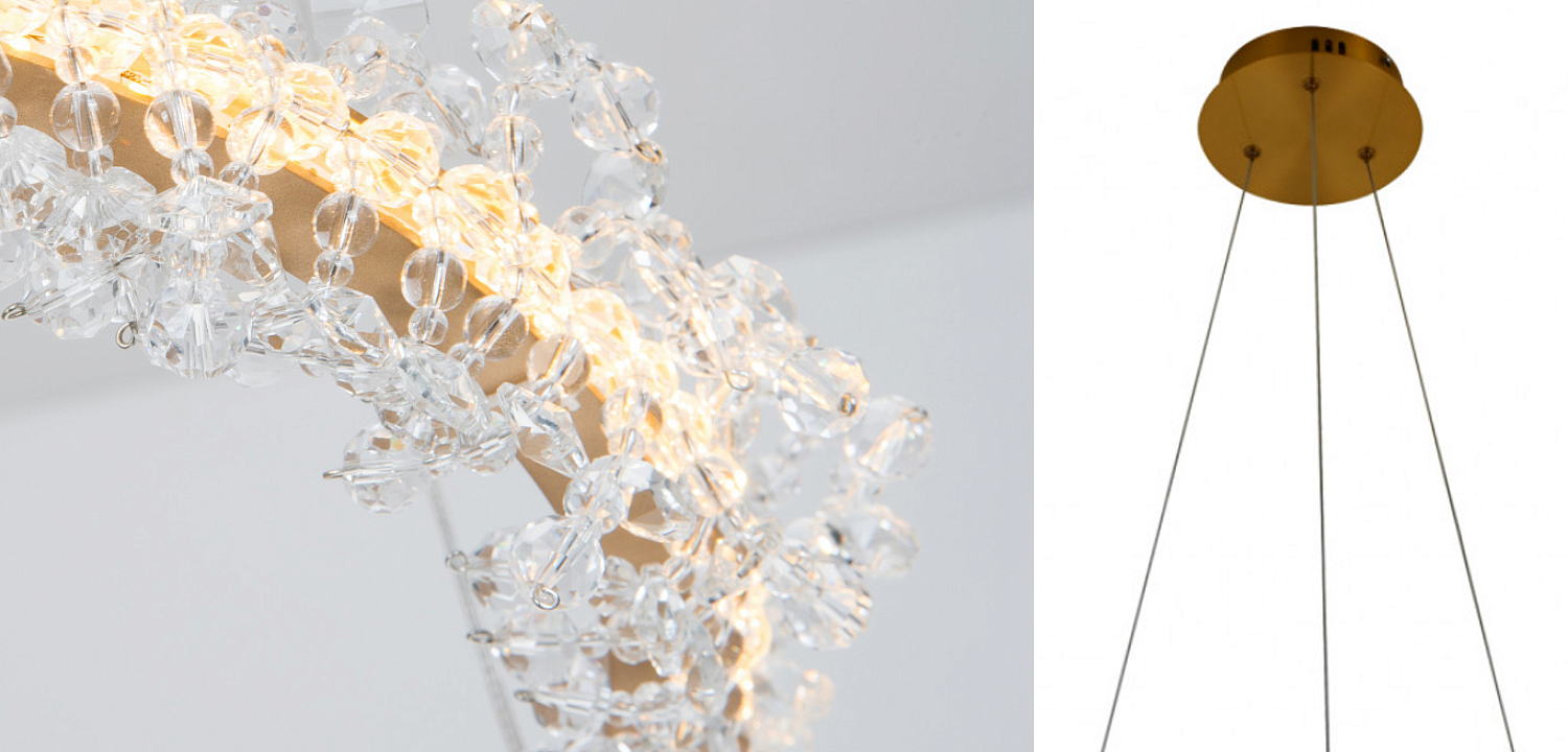 Crystal round chandelier Светильник Кольцо из Хрусталя Crystal round chandelier Светильник Кольцо из Хрусталя - Loft-Concept в Перми