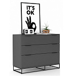 Комод цвета графит с 3-мя ящиками Strict Lines  варинант исполнения - 2 | Loft Concept в Перми