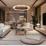 Люстра в форме кольца с золотым декором Warm Heavenly Light варинант исполнения - 7 | Loft Concept в Перми