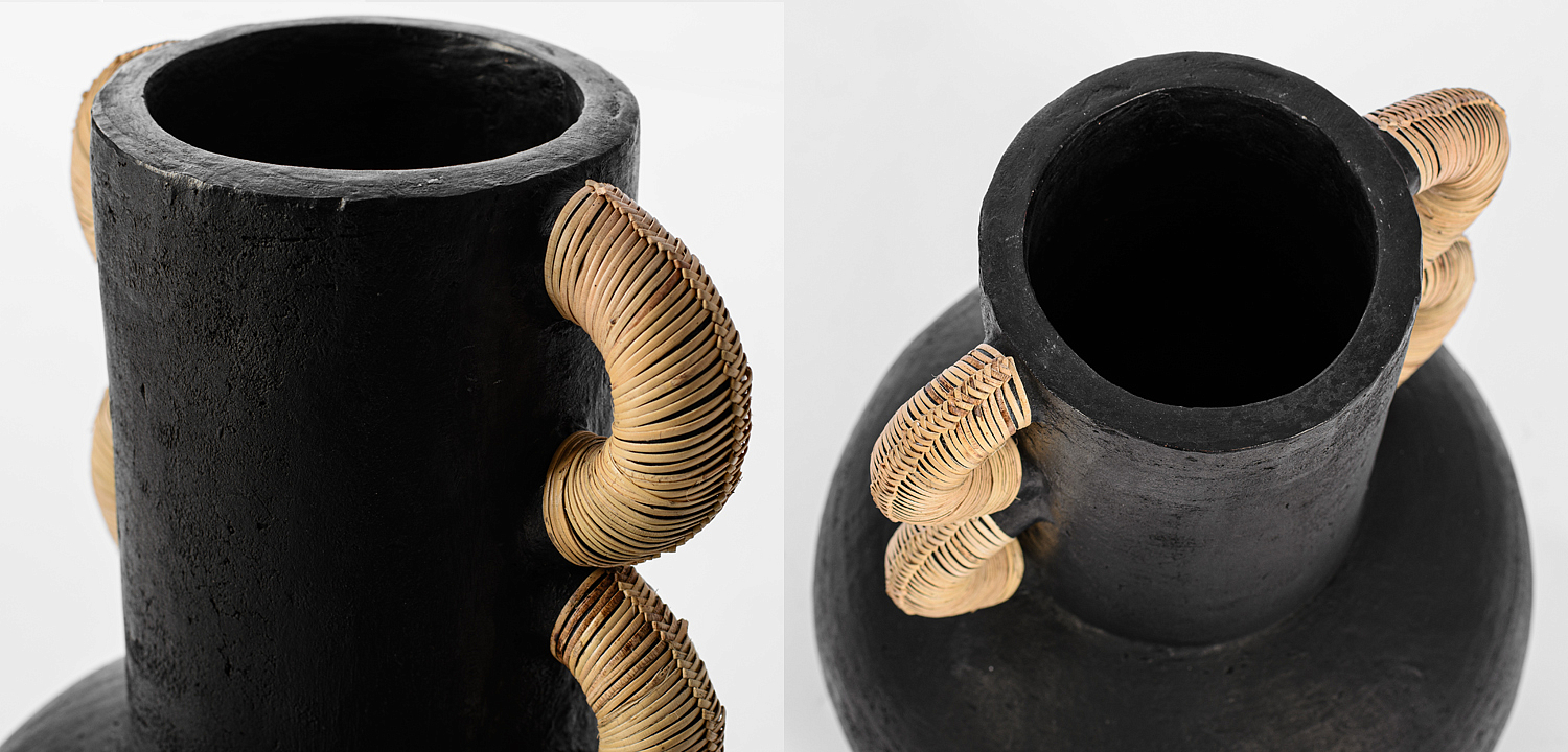 Ваза Round Vase Ceramic & Rattan Ваза Round Vase Ceramic & Rattan - Loft-Concept в Перми