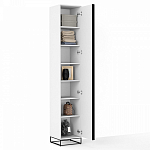 Шкаф-пенал белый с зеркальной дверцей Strict Lines варинант исполнения - 3 | Loft Concept в Перми