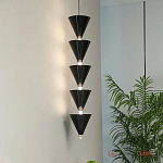 Подвесной светильник светодиодный в виде ряда черных металлических конусов  Herringbone варинант исполнения - 3 | Loft Concept в Перми