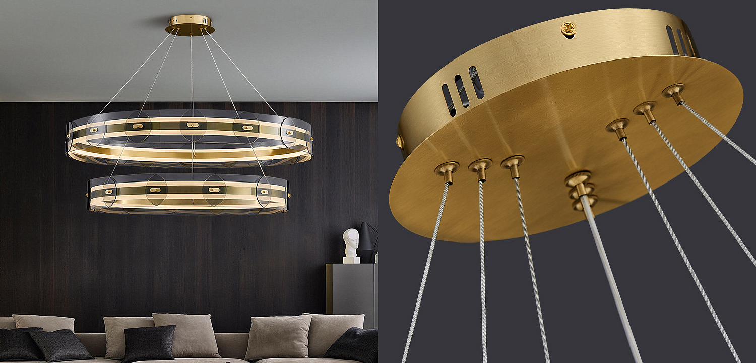 Люстра Gold 2 ring horizontal chandelier Люстра Gold 2 ring horizontal chandelier - Loft-Concept в Перми