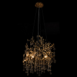 Подвесная люстра в виде ветвей деревьев золотого цвета с прозрачными подвесками-каплями 8 и 14 ламп Droplet Chandelier варинант исполнения - 5 | Loft Concept в Перми