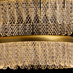 Люстра двухъярусная с золотого цвета и прозрачными подвесками Pettico варинант исполнения - 7 | Loft Concept в Перми