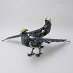 Статуэтка бронзовая пара Фазаны синие Bronze Birds варинант исполнения - 1 | Loft Concept в Перми
