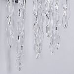 Бра цвета хром с ветвями и прозрачными стеклянными подвесками в виде вытянутых спиральных капель Droplet Chandelier варинант исполнения - 5 | Loft Concept в Перми