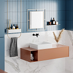 Настенное зеркало квадратной формы в металлической раме золотого цвета CORNER MIRROR GOLD варинант исполнения - 3 | Loft Concept в Перми