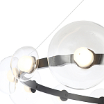 Люстра подвесная круглая с 12-ю прозрачными куполообразными плафонами и черным металлическим основанием Flos Wireline Lighting варинант исполнения - 4 | Loft Concept в Перми