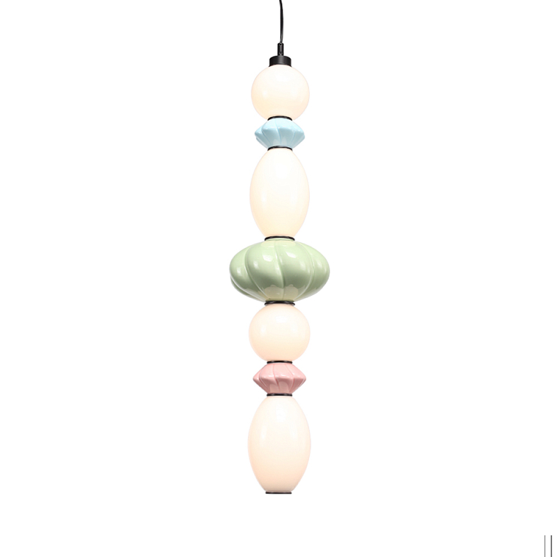 Подвесной светильник фигурный с керамическими элементами 32W LED Fragrant Light Зеленый Голубой Розовый в Перми | Loft Concept 
