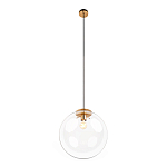 Подвесной светильник со стеклянным прозрачным плафоном в форме шара и золотыми металлическим акцентами 30 ClassiCon варинант исполнения - 2 | Loft Concept в Перми