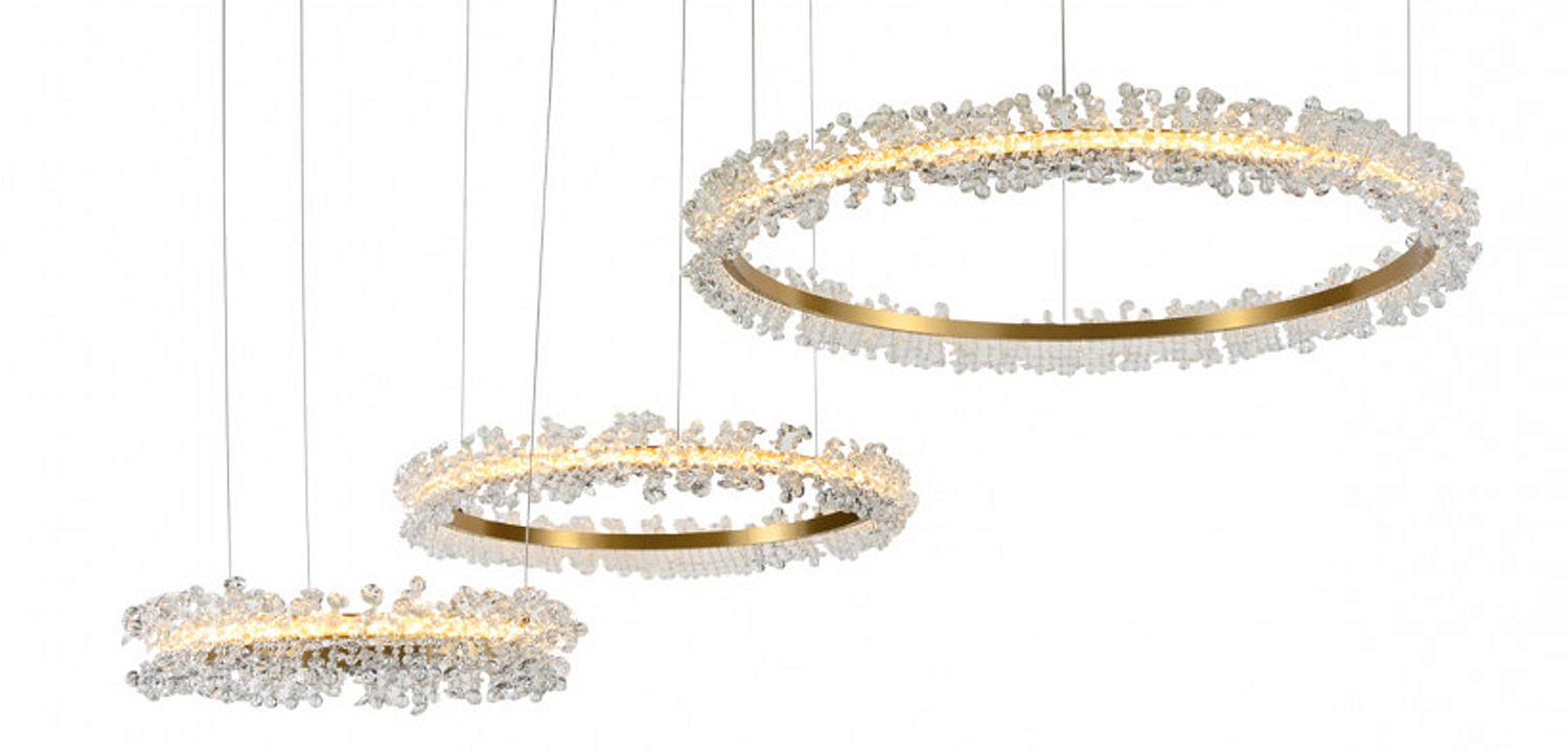 Люстра Crystal round chandelier 3 кольца Латунь Люстра Crystal round chandelier 3 кольца Латунь - Loft-Concept в Перми