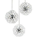 Подвесной светильник с 3-мя плафонами Crystal Dandelions Chrome Hanging Lamp варинант исполнения - 1 | Loft Concept в Перми