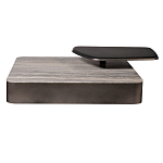 Столик журнальный квадратный  с полкой Sculptural Marble Accent с мрамором  варинант исполнения - 3 | Loft Concept в Перми
