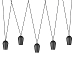 Подвесной светильник черными плафонами на длинных пересекающихся тросах Construction варинант исполнения - 1 | Loft Concept в Перми