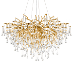 Люстра подвесная с прозрачными стеклянными подвесками в форме капель Диаметр 100 см Droplet Chandelier варинант исполнения - 7 | Loft Concept в Перми