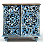 Комод с резным фасадом Blue Carved Chest of Drawers варинант исполнения - 1 | Loft Concept в Перми