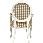 Стул с подлокотниками и круглой спинкой  Checkered Upholstery Chair обивка в клетку варинант исполнения - 4 | Loft Concept в Перми