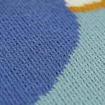 Плед из хлопка синего цвета с абстрактным принтом Elysian Flow Ocean варинант исполнения - 3 | Loft Concept в Перми