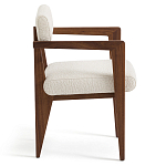 Кресло обеденное Alcove White Boucle из массива ореха варинант исполнения - 3 | Loft Concept в Перми