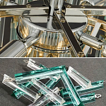 Дизайнерская люстра AQUA Blue Lagoon бирюзовое стекло несколько ярусов варинант исполнения - 3 | Loft Concept в Перми