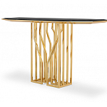 Консоль с чёрной столешницей и золотым фигурным основанием Cosmo варинант исполнения - 2 | Loft Concept в Перми