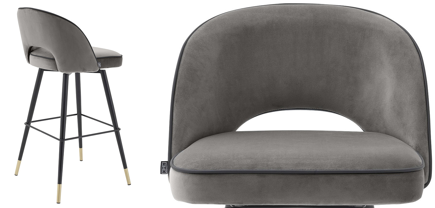 Комплект барных стульев Eichholtz Bar Stool Cliff set of 2 grey Комплект барных стульев Eichholtz Bar Stool Cliff set of 2 grey - Loft-Concept в Перми
