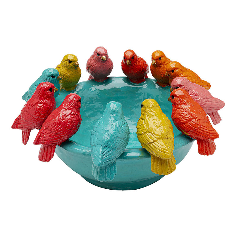 Декоративное дизайнерское блюдо разноцветные попугаи  Мульти в Перми | Loft Concept 
