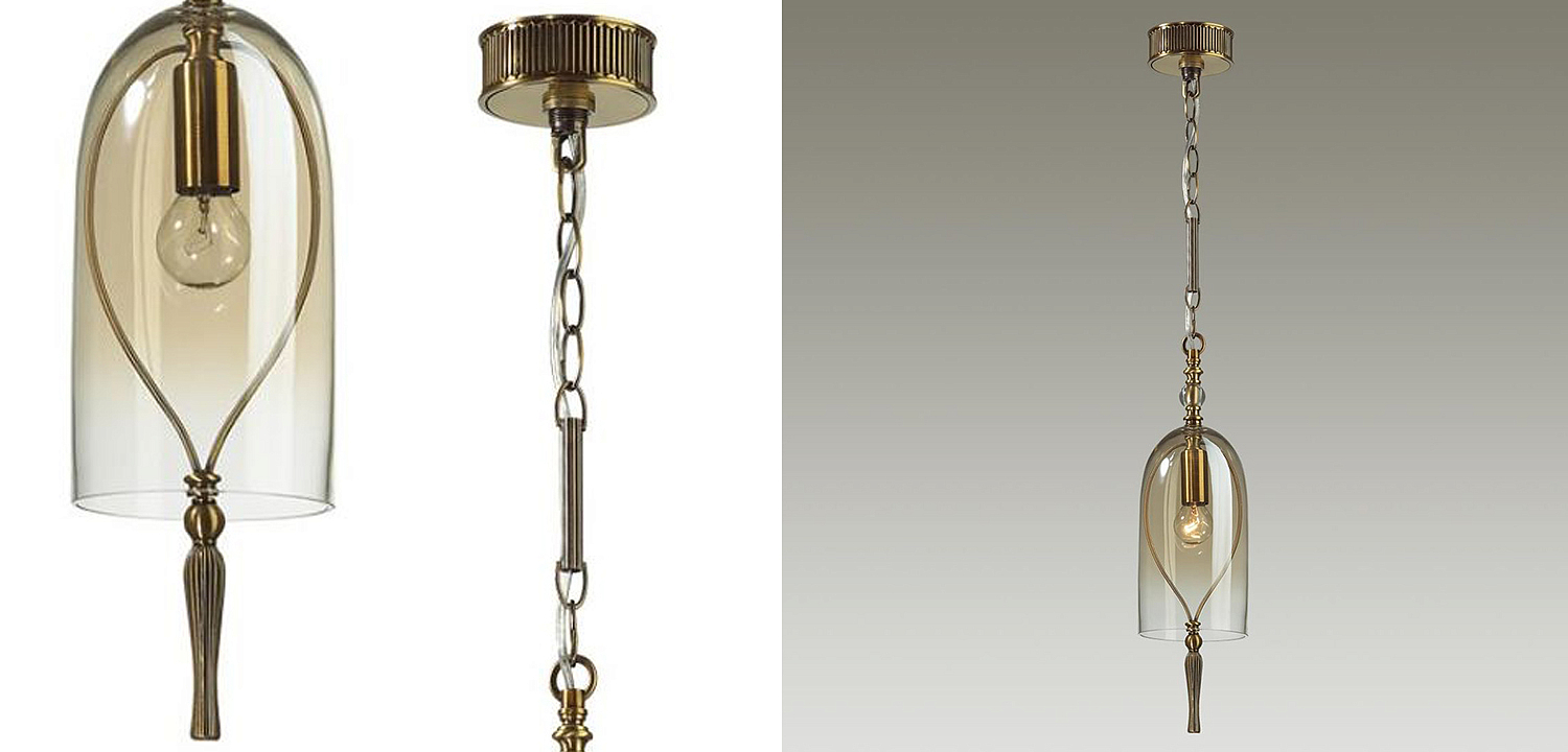 Подвесной светильник Glass Dome Bronze 12 Подвесной светильник Glass Dome Bronze 12 - Loft-Concept в Перми
