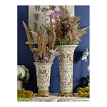 Ваза высокая из фарфора на бронзовом основании Turquoise Blooming Garden варинант исполнения - 9 | Loft Concept в Перми