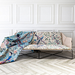 Трехместный диван на металлическом каркасе с цветочным принтом в стиле шинуазри Chinoiserie Birds on a Tree Sofa варинант исполнения - 3 | Loft Concept в Перми