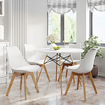 Стул с основой из пластика и мягким сиденьем Arvika White варинант исполнения - 8 | Loft Concept в Перми