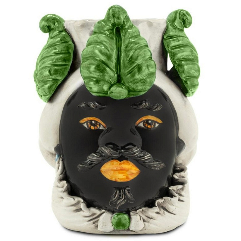 Ваза Vase Moro Man Small New Черный Зеленый Бежевый Ваза Vase Moro Man Small New Черный Зеленый Бежевый в Перми | Loft Concept