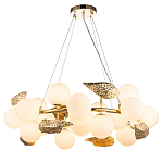 Люстра круглая на золотистом каркасе с белыми стеклянными плафонами Zest of Light варинант исполнения - 1 | Loft Concept в Перми