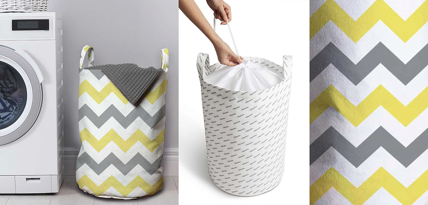 Корзина Mustard and Gray Chevron II Basket Корзина Mustard and Gray Chevron II Basket - Loft-Concept в Перми