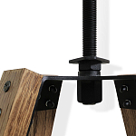 Барный стул со спинкой и металлической подставкой на 4-х деревянных ножках Коричневый Велюр Vendramin Chair варинант исполнения - 4 | Loft Concept в Перми