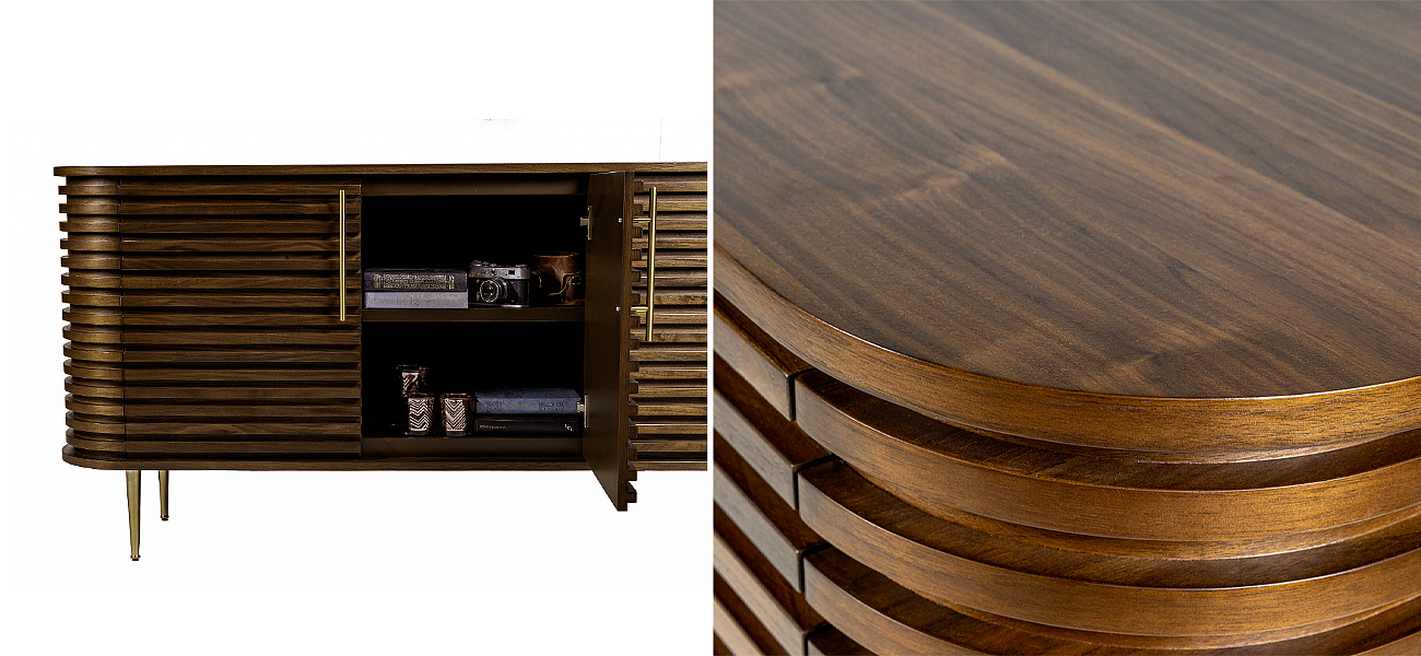 Комод Wooden Rails Шпон Орех Комод Wooden Rails Шпон Орех - Loft-Concept в Перми