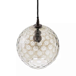 Подвесной светильник с плафоном в форме шара из стекла с рельефным узором Glass Pattern Lamp варинант исполнения - 1 | Loft Concept в Перми