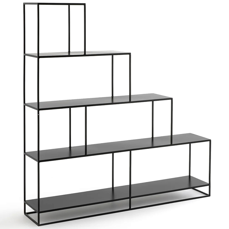 Ступенчатый стеллаж Menzie Steps Metal Rack Black Черный в Перми | Loft Concept 