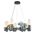 Люстра круглая серая с 8-ю светодиодными лампами Generosity варинант исполнения - 1 | Loft Concept в Перми