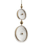 Подвесной светильник с круглым плафоном из рельефного стекла Peony Glass Gold Hanging Lamp варинант исполнения - 1 | Loft Concept в Перми