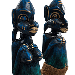 Комплект из 2-х деревянных статуэток Asmat Statuettes Dark Blue варинант исполнения - 3 | Loft Concept в Перми